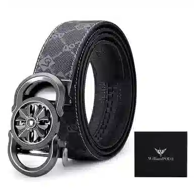 WilliamPOLO Classic Buckle Belt Gunmetal 3.5cm
