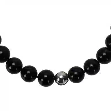 Chrome Hearts Obsidian Bead Bracelet