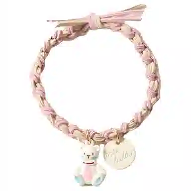 希铃 编织小熊吊牌可爱少女 棉麻 发圈/头绳 女款