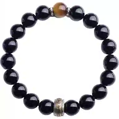 千叶珠宝 转运 黑曜石 手串 男女同款情侣款