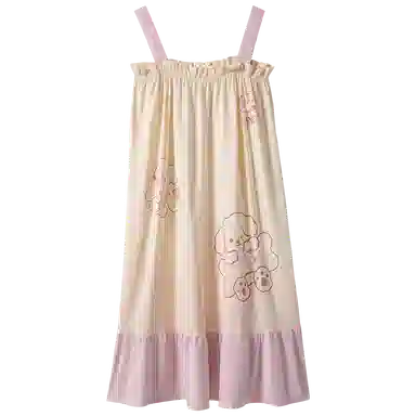 梦特娇 轻薄透气舒适无袖吊带中长款睡裙 女款