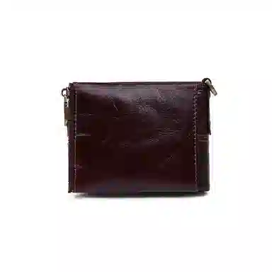 老人头 复古简约设计感通勤百搭上班多功能短款 头层牛皮 钱包 男女同款情侣款 黑色/咖色/棕色