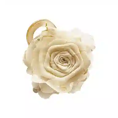 蒙妮 新中式玫瑰干枯花朵 布艺 发夹 女款