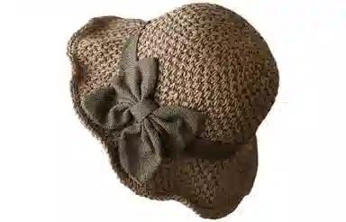 优幽兰 复古法式氛围感优雅气质蝴蝶结草帽百搭时尚大檐沙滩帽夏季遮阳防紫外线休闲圆顶太阳帽 纤维素材料 防晒帽  女款