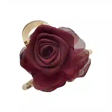 蒙妮 新中式玫瑰干枯花朵 布艺 发夹 女款