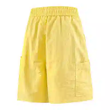 兰缪 美式日系户外日常柔软复古舒适运动透气高街简约基础款印花设计百搭通勤山系宽松清爽直筒潮流垂感纯色系带休闲短裤 男女同款