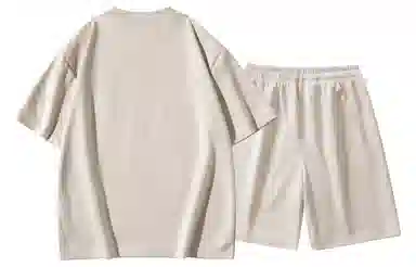 王者荣耀 马可波罗款 美式复古麂皮绒字母短袖上衣五分裤两件套居家户外通勤宽松舒适透气百搭时尚潮流休闲运动套装 男女同款