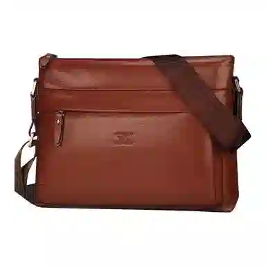 SEPTWOLVES Business Leather Shoulder Bag Black Brown