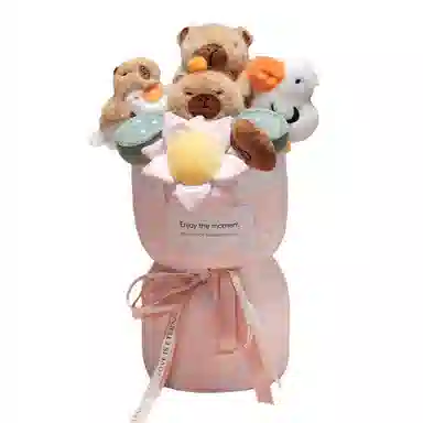 一合鸽 卡皮巴拉 佛系水豚公仔花束花束可爱创意 玩偶周边