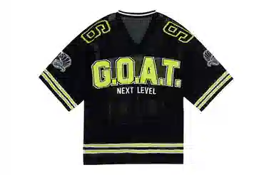 STK Small Town Kid Goat Mesh V-Neck Knit Short Sleeve T-Shirt