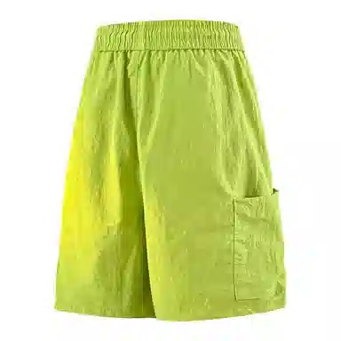 兰缪 美式日系户外日常柔软复古舒适运动透气高街简约基础款印花设计百搭通勤山系宽松清爽直筒潮流垂感纯色系带休闲短裤 男女同款