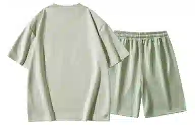 王者荣耀 马可波罗款 美式复古麂皮绒字母短袖上衣五分裤两件套居家户外通勤宽松舒适透气百搭时尚潮流休闲运动套装 男女同款