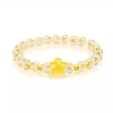 【999金|精选高品质】 金师傅 六字箴言桃花 一见倾心浪漫花朵转运珠 新中式国潮气质复古大气优雅百搭 小众轻奢高级#好运 玛瑙 手串 女款