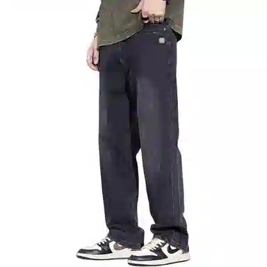 隐狼世家 薄款宽松直筒美式复古休闲长裤牛仔裤 男款