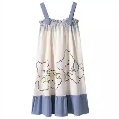 梦特娇 轻薄透气舒适卡通吊带无袖睡裙 女款