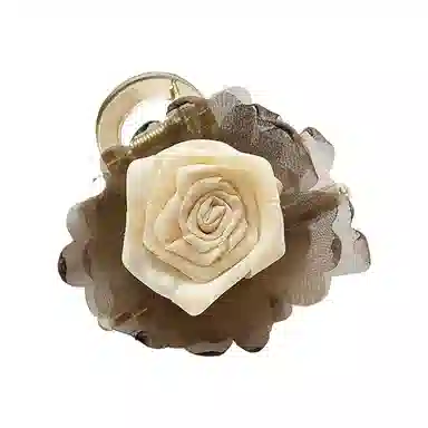 蒙妮 新中式玫瑰干枯花朵 布艺 发夹 女款