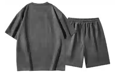 王者荣耀 马可波罗款 美式复古麂皮绒字母短袖上衣五分裤两件套居家户外通勤宽松舒适透气百搭时尚潮流休闲运动套装 男女同款