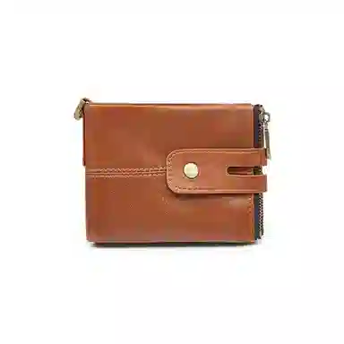 老人头 复古简约设计感通勤百搭上班多功能短款 头层牛皮 钱包 男女同款情侣款 黑色/咖色/棕色