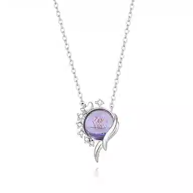 【S925银 鸢尾 】 七好美银 精致轻奢时尚优雅小清新 简约小众高级感设计 日常通勤百搭锁骨链 琉璃 项链 女款