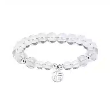 金戟 守护之境 时来运转净化磁场学业有成上岸新中式轻奢精致高级感福牌转运珠简约小众设计好运天然 白水晶 手串 女款