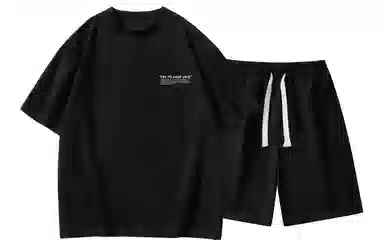 王者荣耀 马可波罗款 美式复古麂皮绒字母短袖上衣五分裤两件套居家户外通勤宽松舒适透气百搭时尚潮流休闲运动套装 男女同款