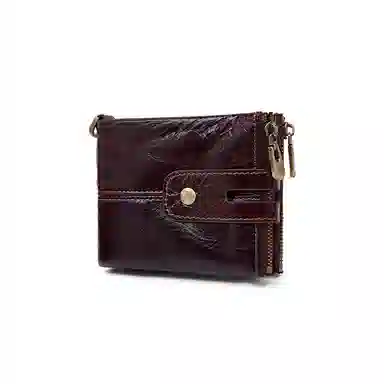 老人头 复古简约设计感通勤百搭上班多功能短款 头层牛皮 钱包 男女同款情侣款 黑色/咖色/棕色