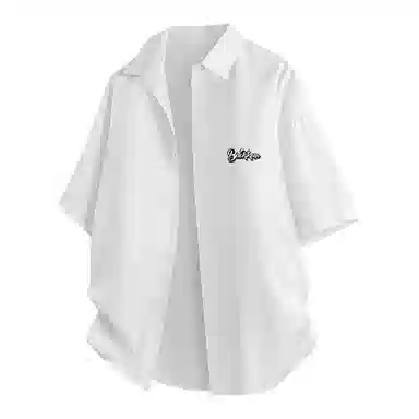 大卫贝肯 美式冰丝复古街头基础无性别主义百搭休闲舒适垂感透气宽松简约翻领短袖衬衫 男女同款