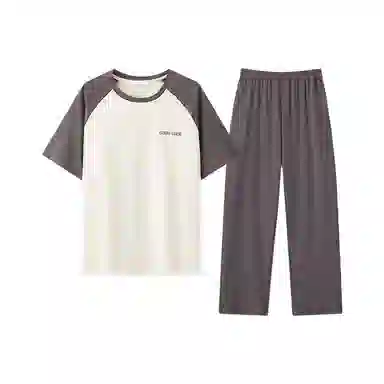 欧迪芬 舒适时尚亲肤简约休闲百搭基础款睡衣套装 男款