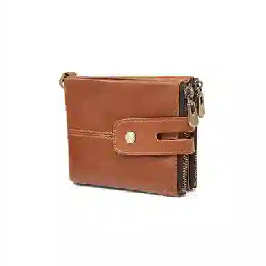 老人头 复古简约设计感通勤百搭上班多功能短款 头层牛皮 钱包 男女同款情侣款 黑色/咖色/棕色