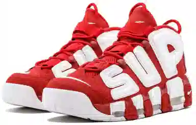Supreme x Nike Air More Uptempo red