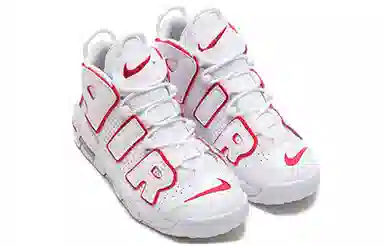 Nike Air More Uptempo White Varsity Red Outline"