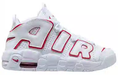Nike Air More Uptempo White Varsity Red Outline"