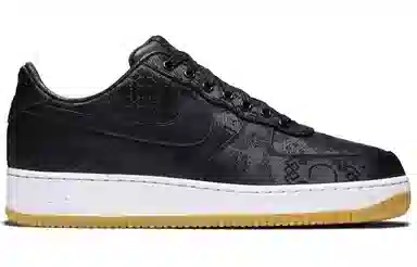 Fragment Design x CLOT x Nike Air Force 1 Black Silk