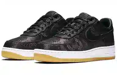 Fragment Design x CLOT x Nike Air Force 1 Black Silk