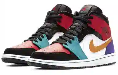 Jordan Air Jordan 1 Mid WhiteRedMulti