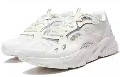 特步 网面 耐磨透气 低帮 老爹鞋 白色