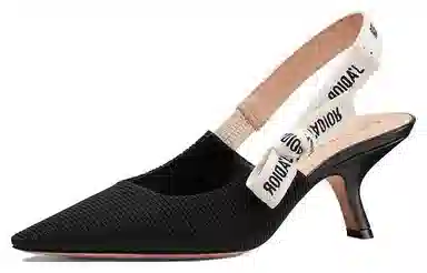 DIOR J'Adior Embroidered Heel Pumps Black