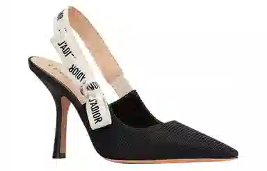 DIOR J'Adior Pointed Lace Heel Black