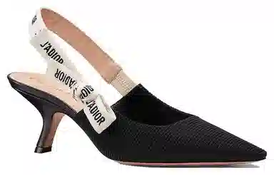 DIOR J'Adior Embroidered Heel Pumps Black