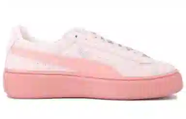 PUMA Suede Platform White Pink