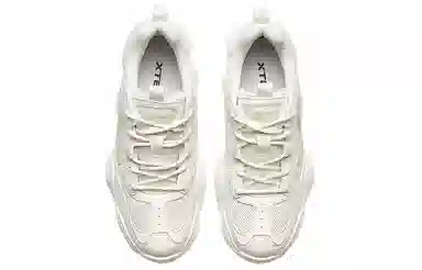 特步 防滑耐磨 低帮 运动休闲鞋 男款 米色