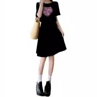 水中花 潮流舒适时尚百搭短袖连衣裙 女款