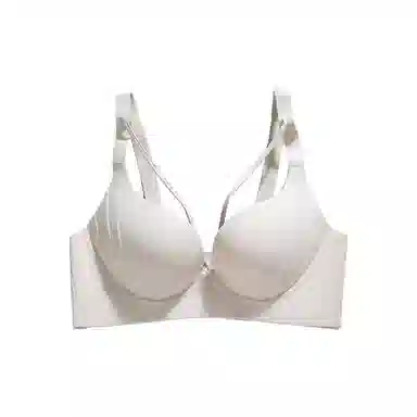 欧迪芬 大胸显小裹胸亲肤柔软上托聚拢防下垂收副乳按摩感颗粒无痕轻薄透气夏季清凉款文胸 女款