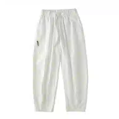 赞仕 宽松透气棉麻微锥休闲裤 男女同款