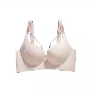 欧迪芬 大胸显小裹胸亲肤柔软上托聚拢防下垂收副乳按摩感颗粒无痕轻薄透气夏季清凉款文胸 女款