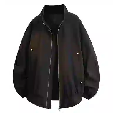 【dme】 潮流复古立领美式长袖潮牌宽松纯色中性风百搭休闲秋款上衣时尚舒适飞行员廓型夹克外套 男女同款