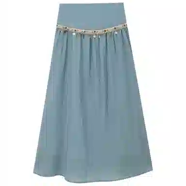 谜秀 流苏织带拼接无袖裙装套装 女款