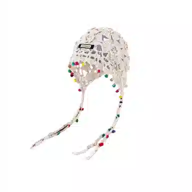 尚先生 波西米亚花朵流苏复古镂空民族风 针织 绒线帽 女款