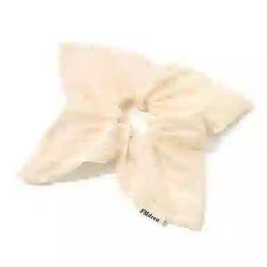 如花梦 甜美风韩系奶白色印花方巾大肠 布艺 发圈 女款