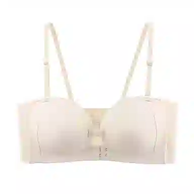 欧迪芬 冰丝轻薄透气无肩带双前扣聚拢上托侧翼加高收副乳防滑裹胸无痕夏季文胸 女款